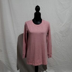 Roots sweater pink pullover tunic length preppy feminine size small fall winter